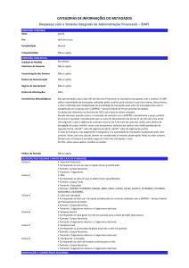 categorias de informações do metadados