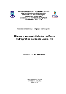 Riscos e vulnerabilidades da Bacia Hidrográfica de Santa Luzia