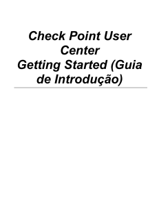 Check Point User Center Getting Started (Guia de Introdução)