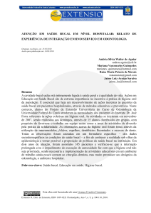 ATENÇÃO EM SAÚDE BUCAL EM NÍVEL HOSPITALAR: RELATO