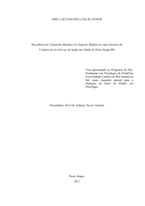 JOSÉ CAETANO DELL`AGLIO JÚNIOR Prevalência do Transtorno