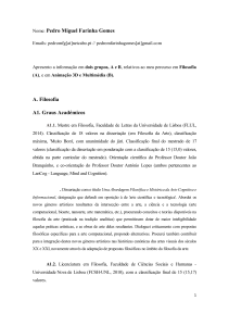 Nome: Pedro Miguel Farinha Gomes A. Filosofia A1. Graus