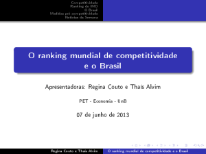 O ranking mundial de competitividade e o Brasil