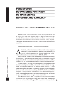 percepções do paciente portador de hanseníase no cotidiano familiar