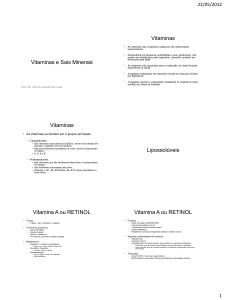 Vitaminas e Sais Minerais