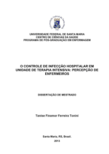 o controle de infecção hospitalar em unidade de terapia