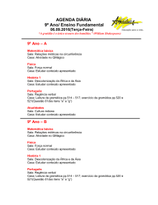 AGENDA DIÁRIA 9º Ano/ Ensino Fundamental