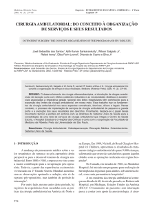 cirurgia ambulatorial: do conceito à organização de serviços e seus
