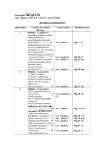 Disciplina: Geografia Série: Terceirão Pré