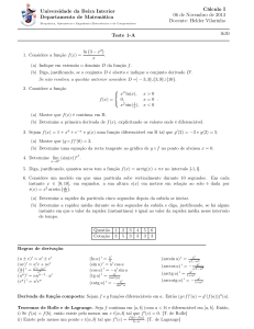 Helder Vilarinho Teste 1-A - Departamento de Matemática