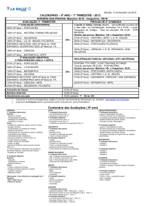 Conteúdos das Avaliações ( 9º ano)