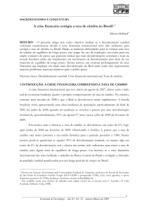 A crise financeira corrigiu a taxa de câmbio no Brasil?