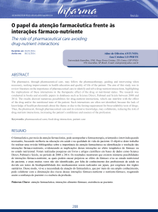 O papel da atenção farmacêutica frente às interações fármaco