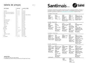tabela de preços