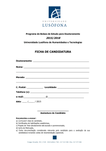 ficha de candidatura - Universidade Lusófona
