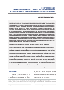 conceItos de esPAço: umA trAnsPosIção teórIcA e dIdÁtIcA