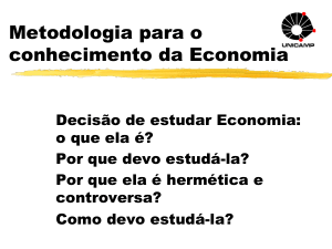 Metodologia para o conhecimento da Economia