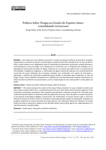 Política Sobre Drogas no Estado do Espírito Santo: consolidando