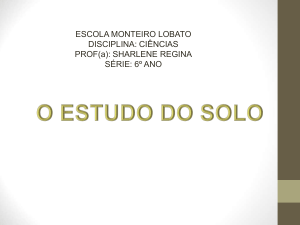 O ESTUDO DO SOLO - Escola Monteiro Lobato
