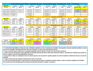 Calendário 1º Semestre 2017 - Ensino