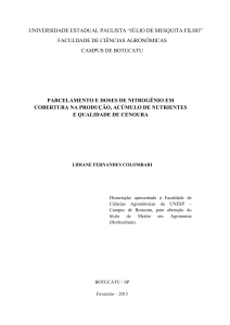 PARCELAMENTO E DOSES DE NITROGÊNIO EM COBERTURA