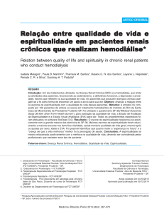 Relação entre qualidade de vida e - Revista Medicina