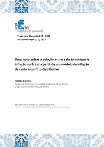 Uma nota sobre a relação entre salário mínimo e inflação no Brasil