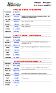 TAREFAS MATUTINO dia 2 de setembro