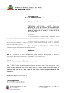 Portaria nº 22/15 - Secretaria de Saúde de São José do Rio Preto
