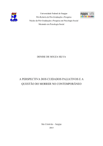 a perspectiva dos cuidados paliativos e a questão do