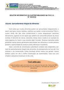 Boletim Informativo 05/2016 - Aproveitamento Integral dos Alimentos