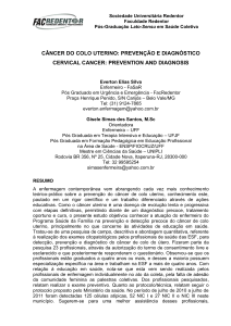 "câncer do colo uterino: prevenção e diagnóstico".