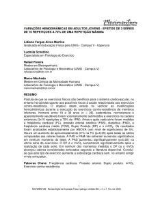 VARIAÇÕES HEMODINÂMICAS EM ADULTOS JOVENS