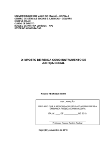 o imposto de renda como instrumento de justiça social