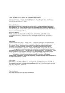 Título: LIPOMATOSE EPIDURAL DE COLUNA LOMBOSSACRA
