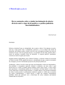 Breves anotações sobre a (ainda) incriminação do aborto: divórcio