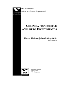 gerência financeira e análise de investimentos