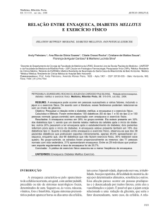 relação entre enxaqueca, diabetes mellitus e