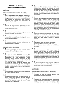 BIOLOGIA IV – Volume 1 RESOLUÇÕES DE EXERCÍCIOS