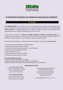 VII ENCONTRO REGIONAL DE ENSINO DE BIOLOGIA DO