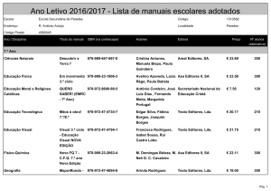 Ano Letivo 2016/2017 - Lista de manuais escolares adotados