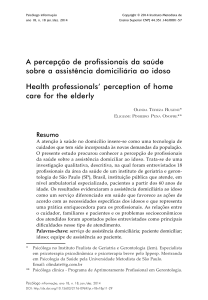 A percepção de profissionais da saúde sobre a assistência