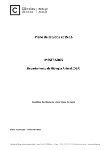 Plano de Estudos 2015-16 MESTRADOS Departamento de Biologia