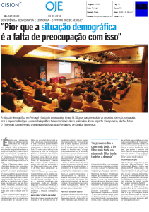 “Pior que a situação demográfica é a falta de preocupação com isso”