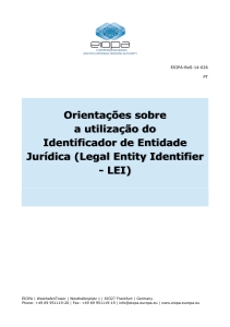 Legal Entity Identifier - LEI - eiopa