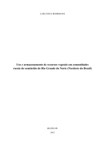 Uso e armazenamento de recursos vegetais em comunidades rurais