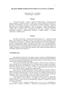 De que modo o docente ensina o aluno a cuidar Wiliam Wegner