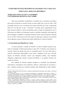 o movimento pelo retorno da filosofia no 2º grau em fortaleza