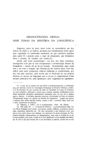 gramatologia grega: dois temas da história da linguística