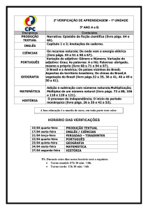 HORÁRIO DAS VERIFICAÇÕES